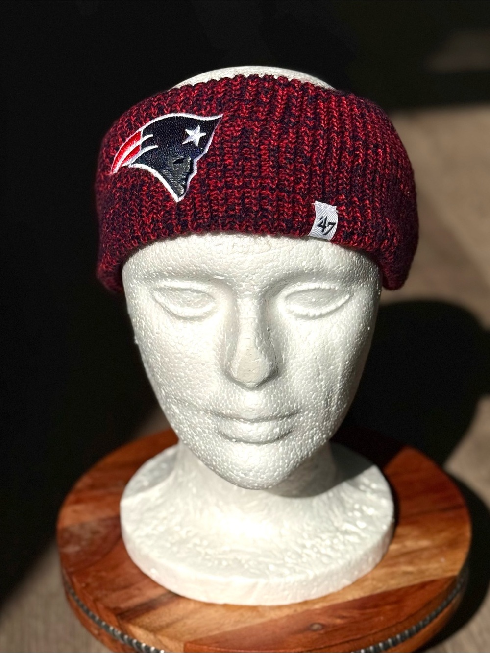 47 Brand New England Patriots Knit Ear Warmer Headband NFL Red Navy